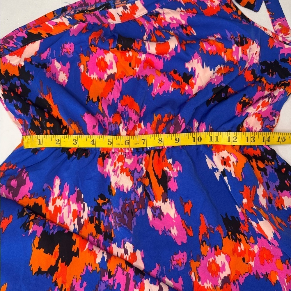Pretty Garden Floral Maxi Dress in Blue and Red Size Large I#107 - Picture 12 of 12